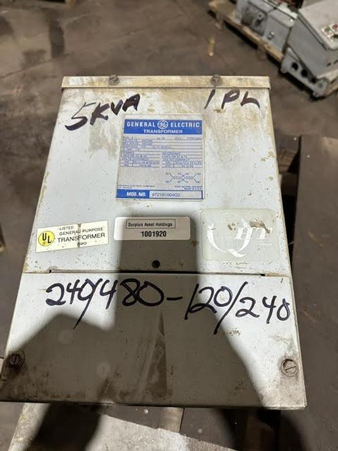 Used GE,9T21B1004G2,5 KVA Transformer HV 240/480V- LV 120/240V 1PH