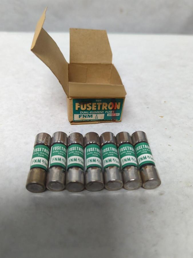 COOPER BUSSMANN,FNM 2/10,FUSETRON 2/10 AMP FUSES BOX OF 7 NOS