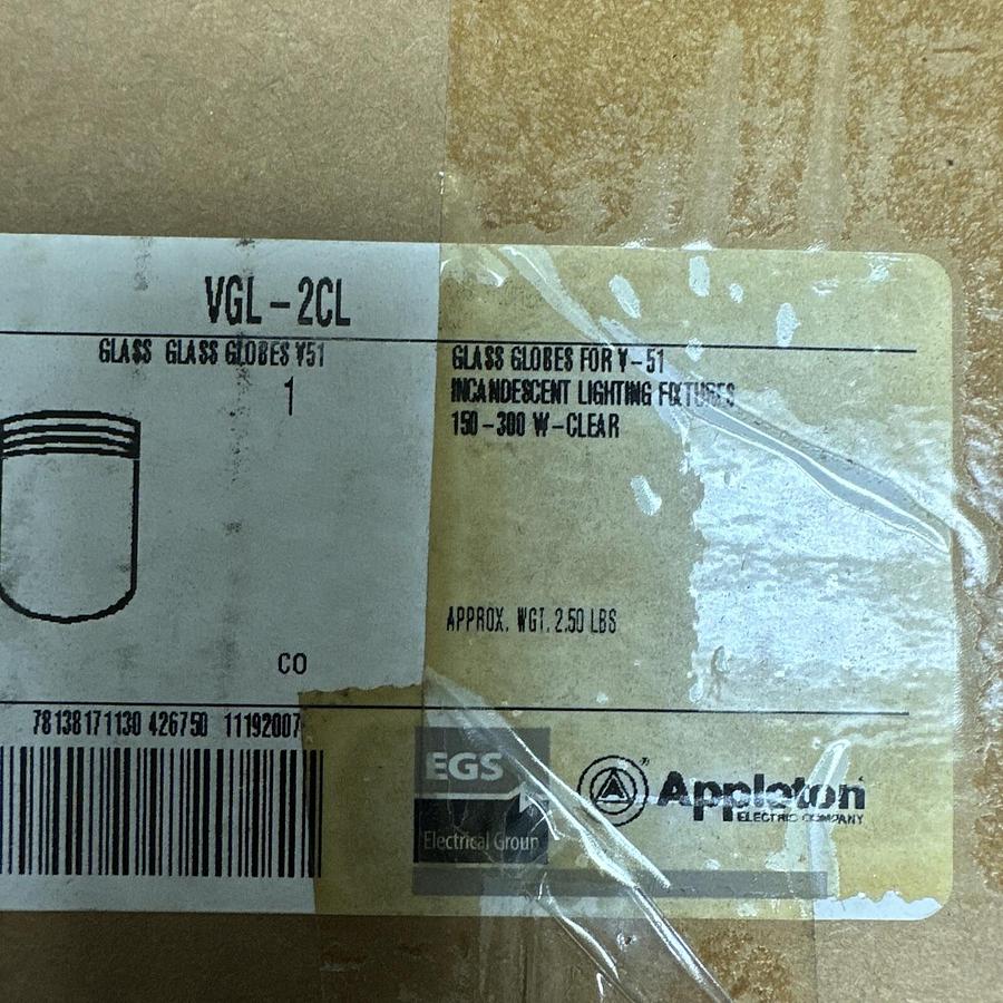 Appleton,VGL-2CL,Clear Glass Light Fixture