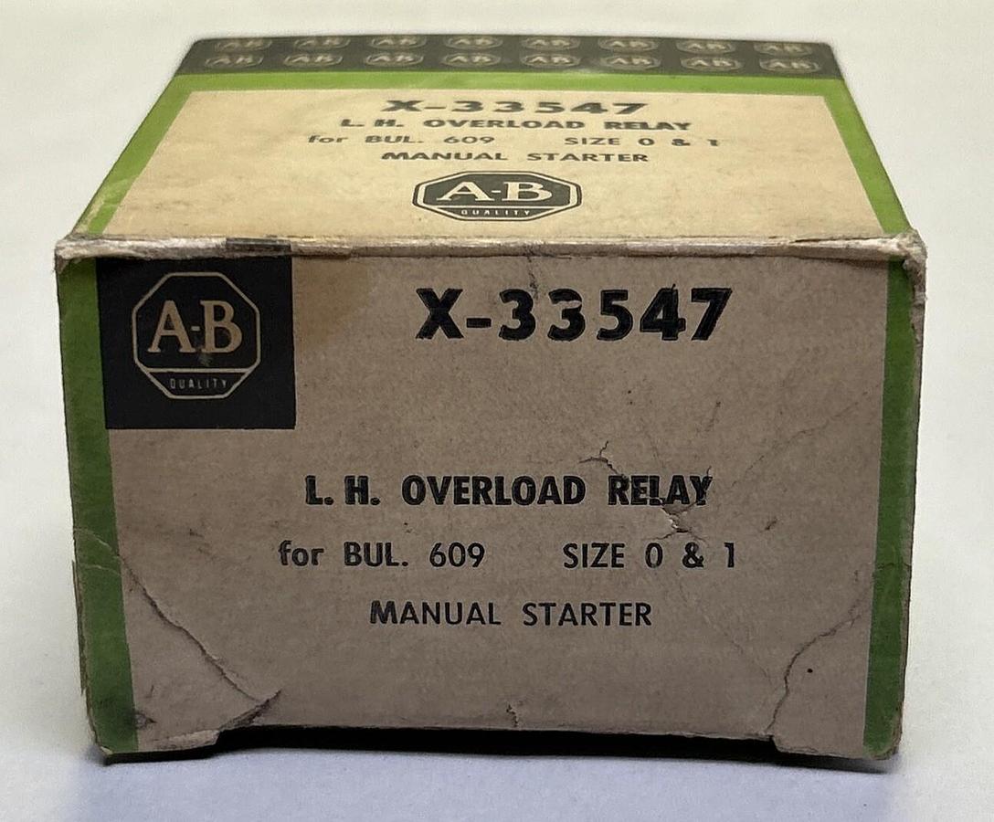 Used ALLEN BRADLEY,X-33547,OVERLOAD RELAY NEW