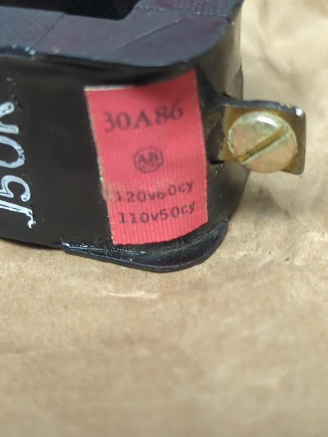 Used ALLEN-BRADLEY,30A86,COIL 120V 60CY 110V 50CY LOT OF 2 PRE-OWNED