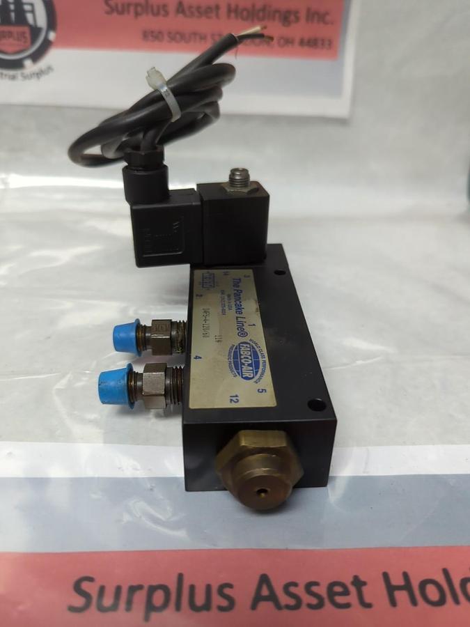 Used FABCO AIR,14FS4-120/60,PANCAKE LINE DIRECTIONAL SOLENOID VALVE 120V PRE-OWNED