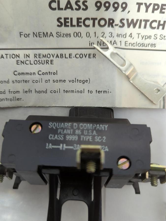 SQUARE D,78300,HAND-OFF-AUTO SELECTOR SWITCH KIT NOS