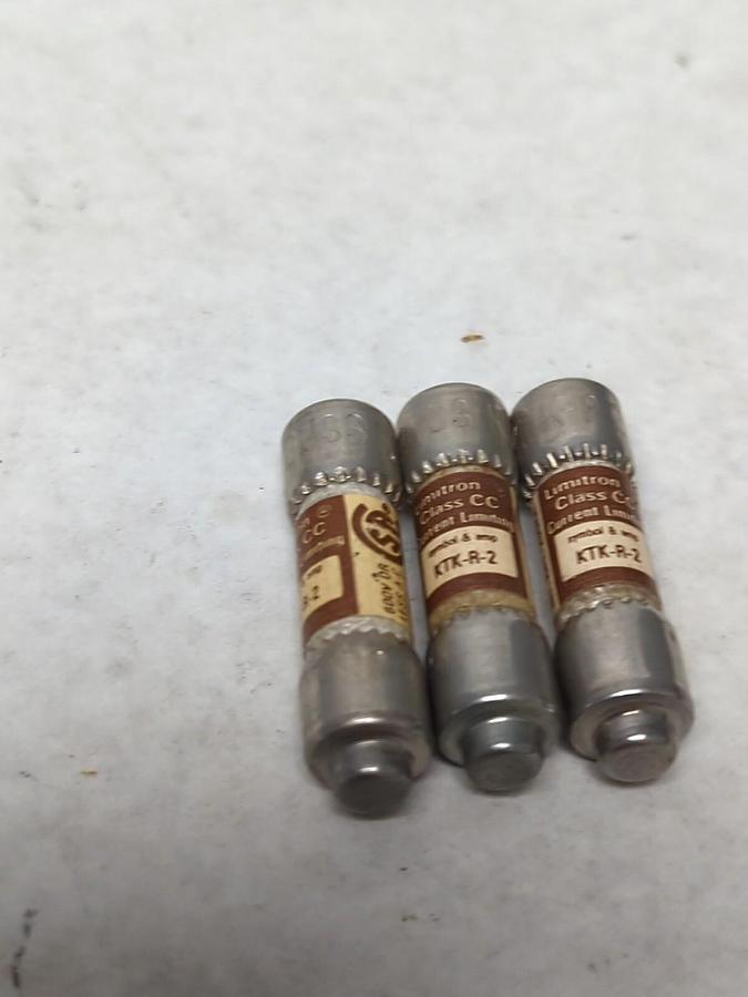 COOPER BUSSMANN,KTK-R-2,LIMITRON 2 AMP FUSE LOT OF 3 NOS