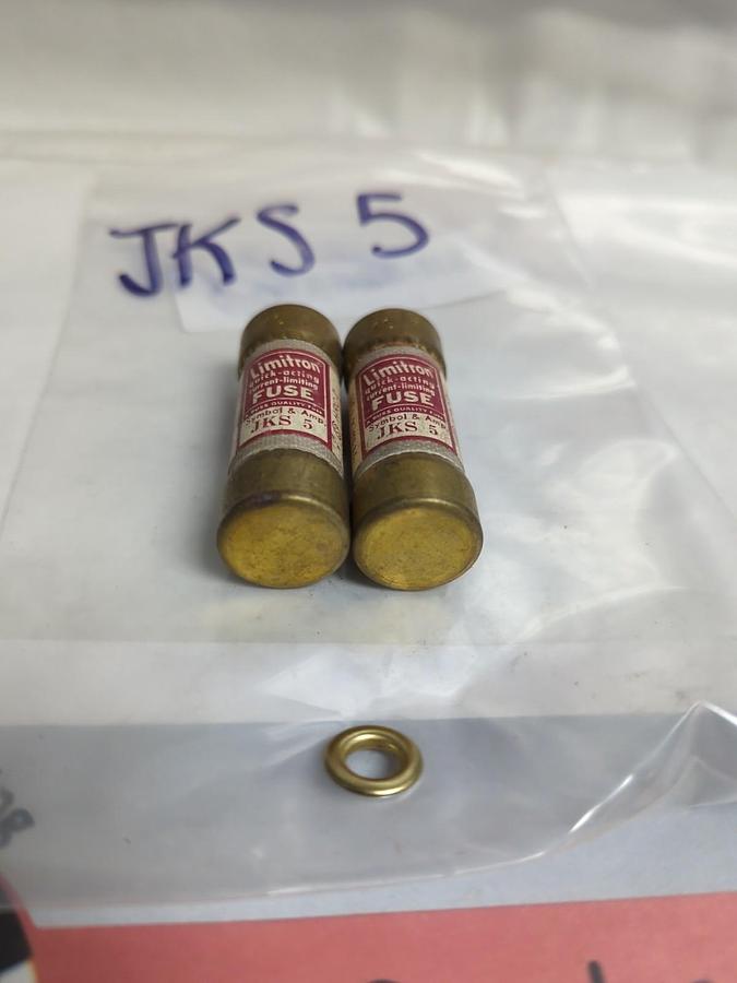 Used COOPER BUSSMANN,JKS-5,LIMITRON 5 AMP FUSE LOT OF 2 PRE-OWNED