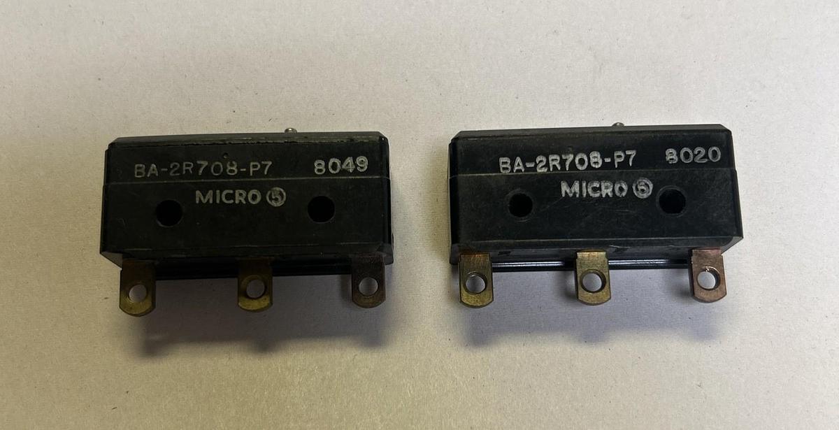 Used HONEYWELL,BA-2R708-P7,MICRO SWITCH LIMIT SWITCH LOT OF 2