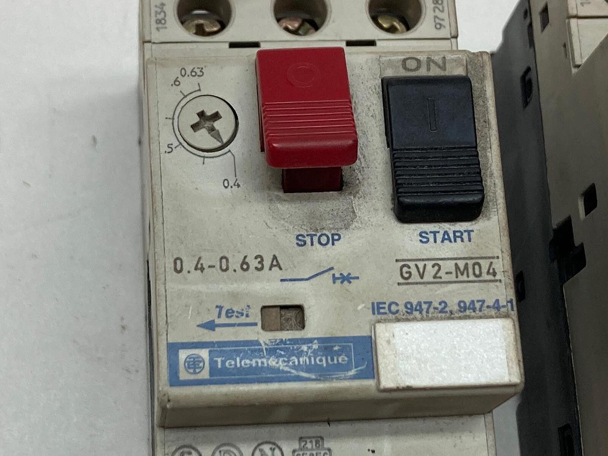 Used Telemecanique,GV2 M04,Motor Circuit Breaker LOT OF 2