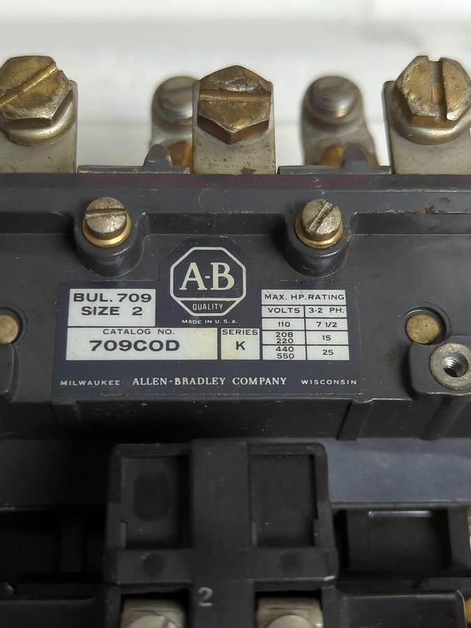 Used ALLEN BRADLEY,709COD,MOTOR STARTER SERIES K SIZE 2 PRE-OWNED