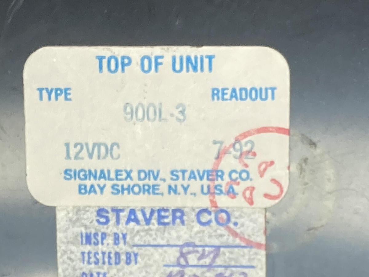 Used Signalex Div. Straver Co.,900L-3,Number Display