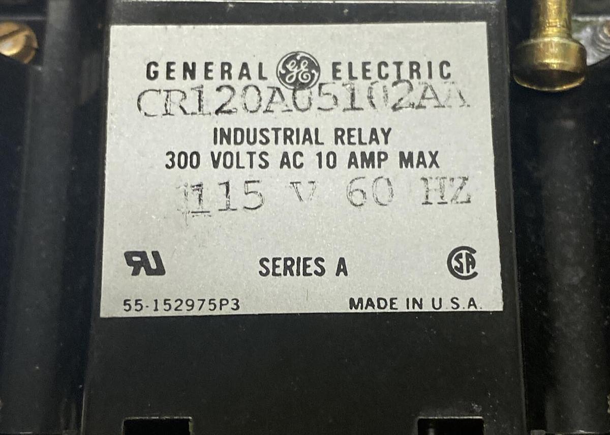 GENERAL ELECTRIC,CR120A05102AA, INDUSTRIAL RELAY 10A 6P NOS