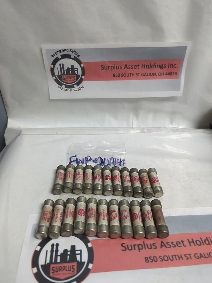 Used COOPER BUSSMANN,FWP20A14F,FUSE 20 AMP FUSE LOT OF 22 PRE-OWNED