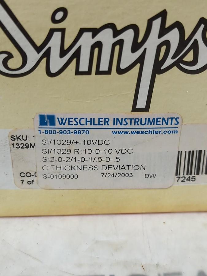 SIMPSON WESCHLER,INST. SI/1329/+-10VDC, PANEL METER NOS