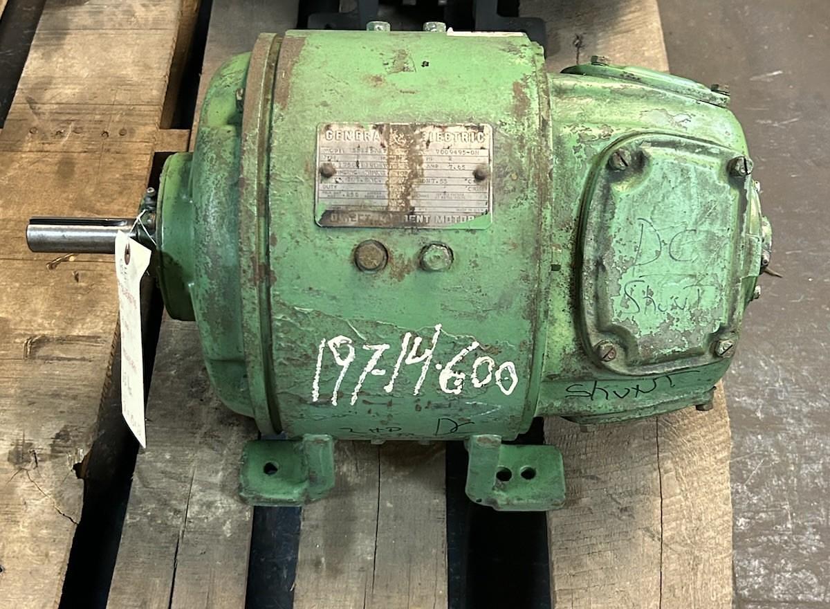 Used GE,5B225A2798,DC SHUNT WOUND ELECTRIC MOTOR 2HP 230V 1750/2190RPM 225 FRAME