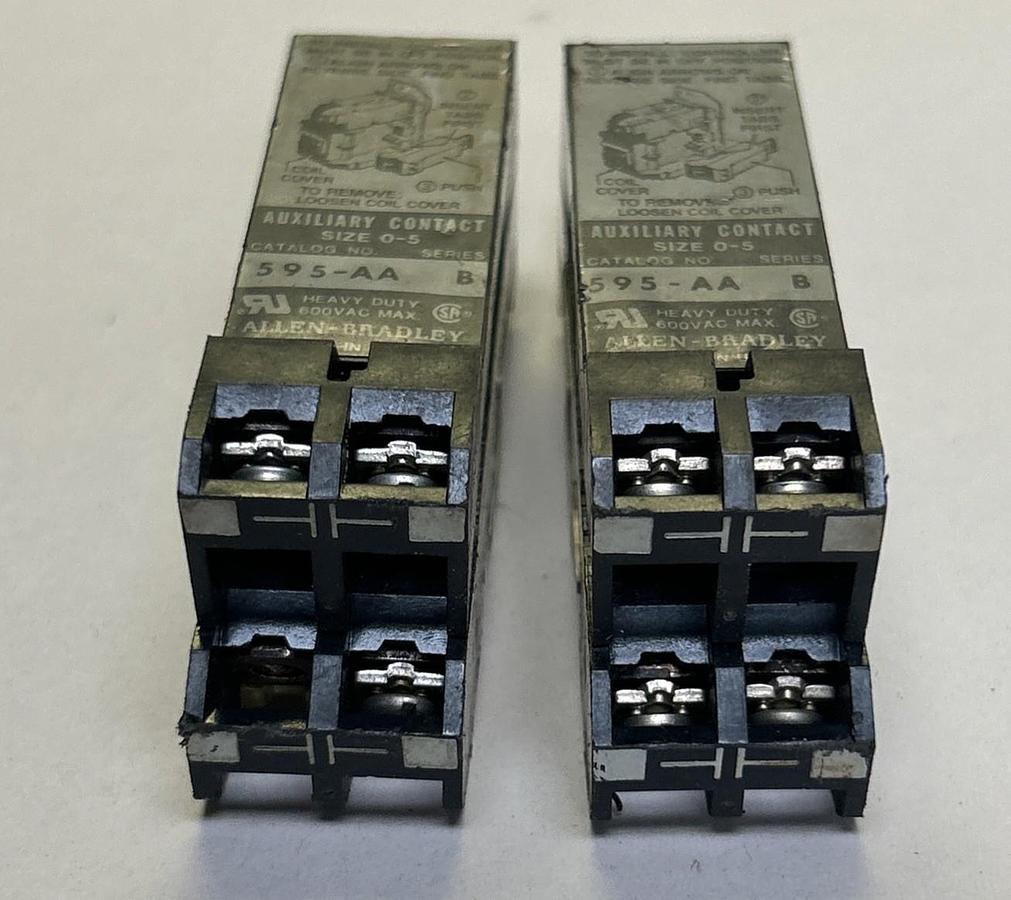 Used ALLEN BRADLEY,595-AA,AUXILIARY CONTACT LOT OF 2