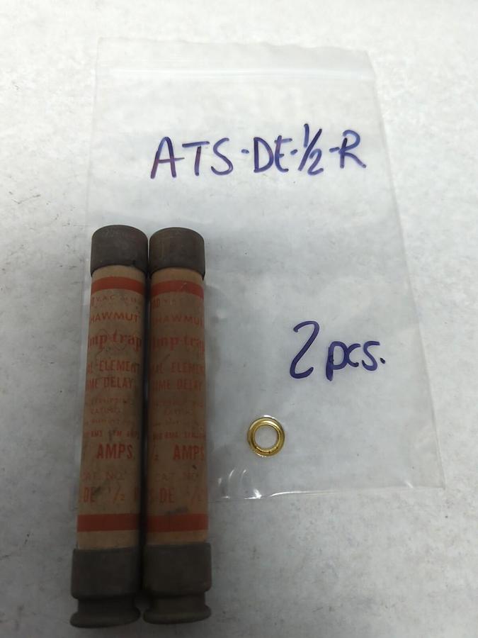 Used SHAWMUT,ATS-DE-1/2-R,AMP-TRAP 1/2 AMP FUSE LOT OF 2 PRE-OWNED