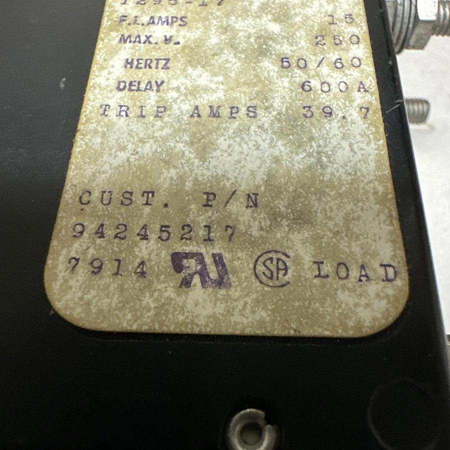 Used Airpax,UPL11-1295-17,15 Amp 2 Pole Circuit Breaker LOT of 6