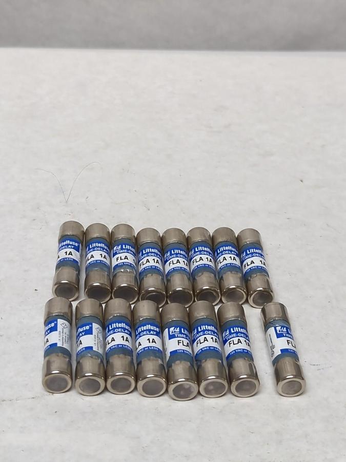 LITTELFUSE,FLA 1A,TIME-DELAY 1 AMP FUSE LOT OF 16 NOS