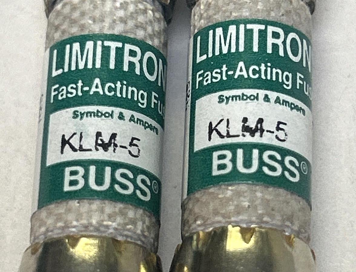 BUSSMANN,KLM-5,LIMITRON FUSE 5A LOT OF 2 NOS