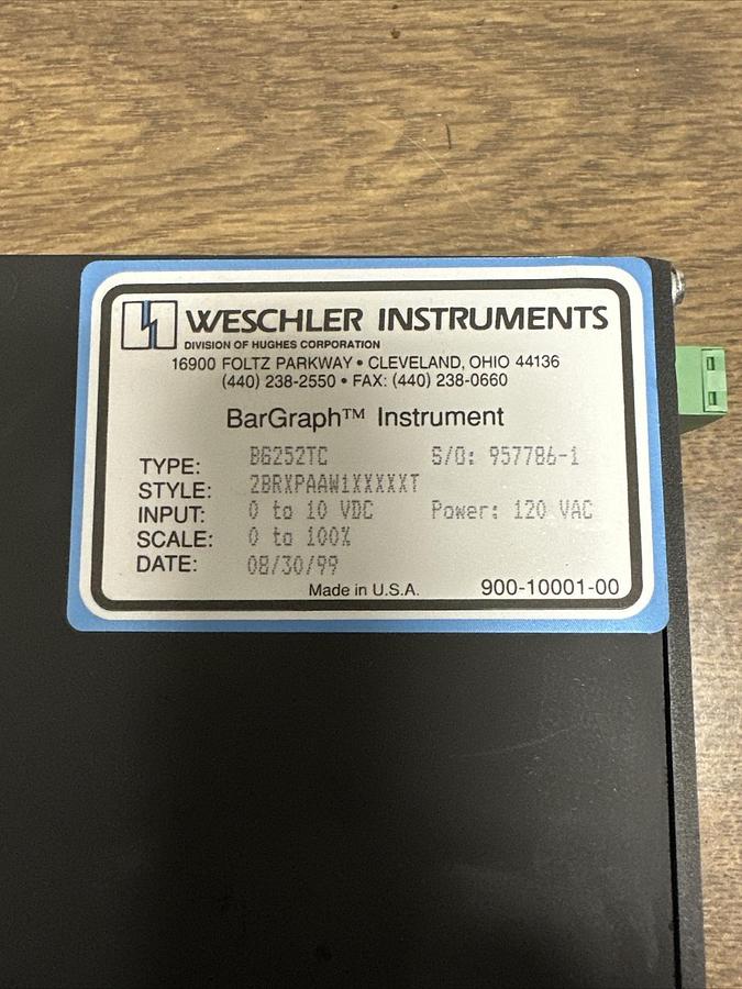 Weschler Instruments,B6252TC,Bar Graph Instrument