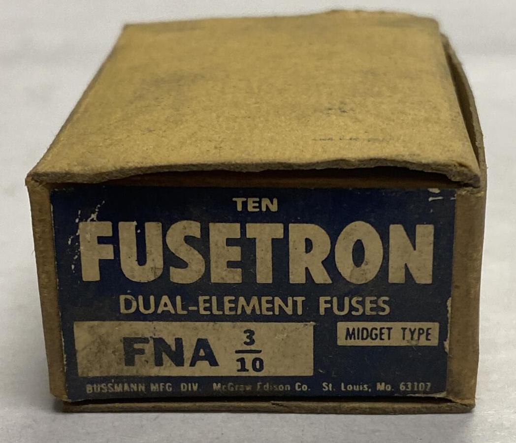 COOPER BUSSMANN,FNA 3/10,Fusetron Fuse Lot Of 7 NOS