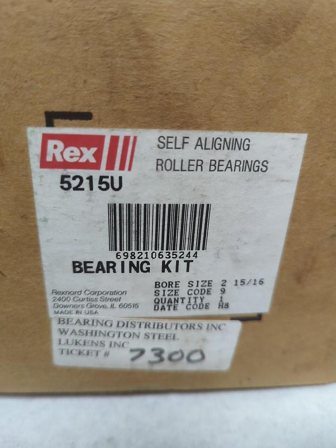 REX,6215U,UNMOUNTED SPHERICAL ROLLER BEARING INSERT 2-15/16 INCH BORE NOS