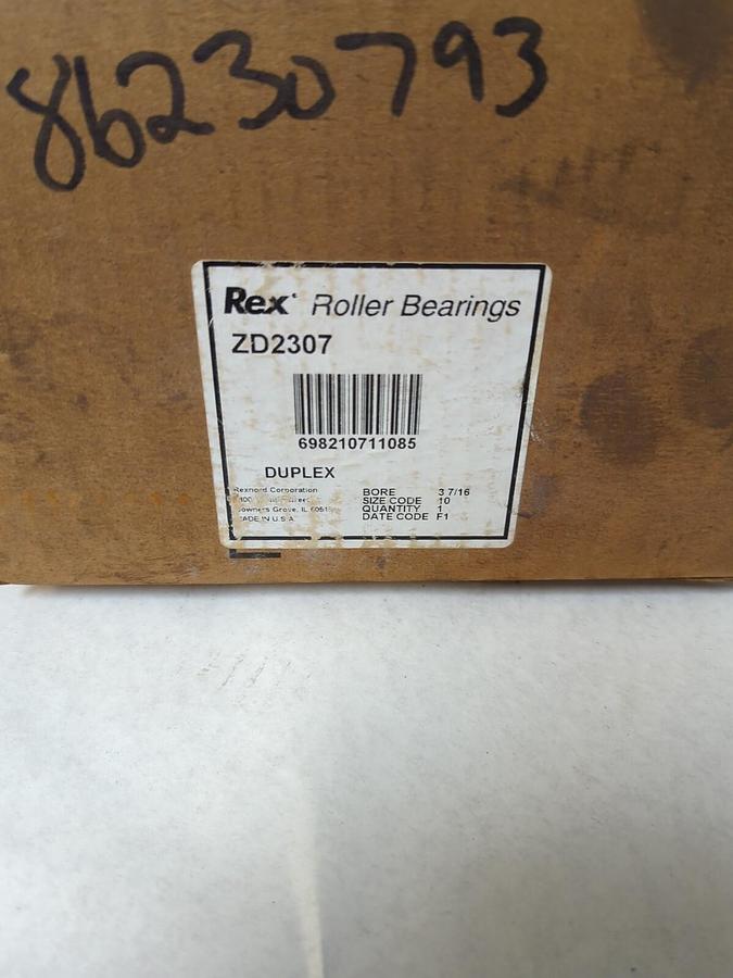 REXNORD,ZD2307,DUPLEX FLANGE SHPERICAL ROLLER BEARING 3-7/16 IN BORE W/SEALS NOS