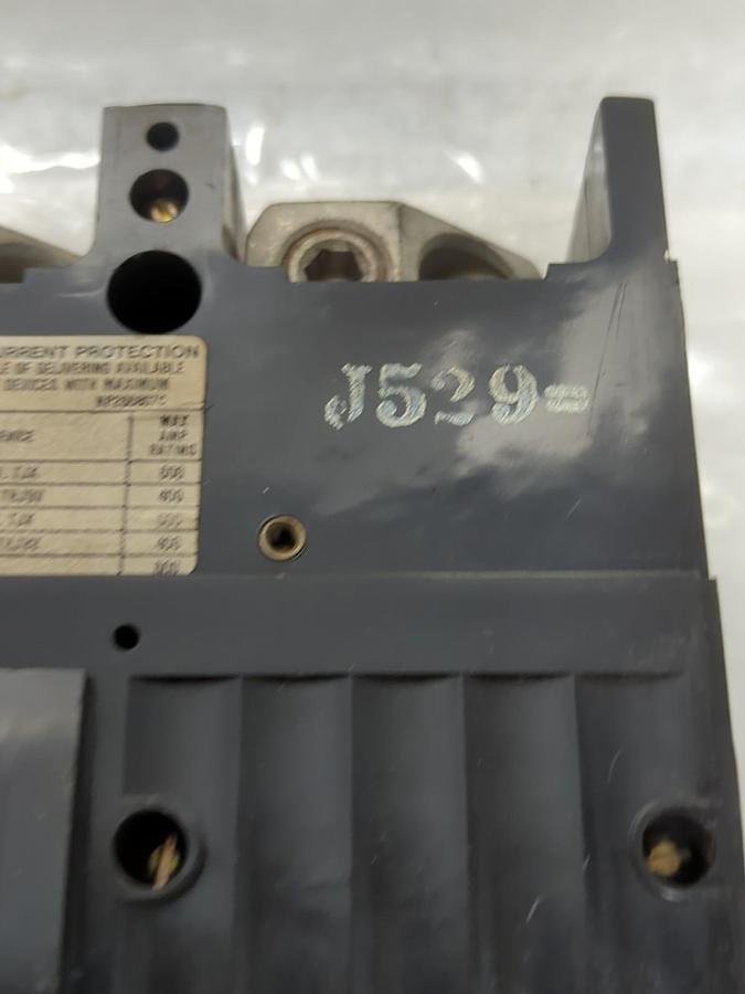 Used GE,TJK636Y600,3-POLE CIRCUIT BREAKER 600A 600VAC J529 PRE-OWNED