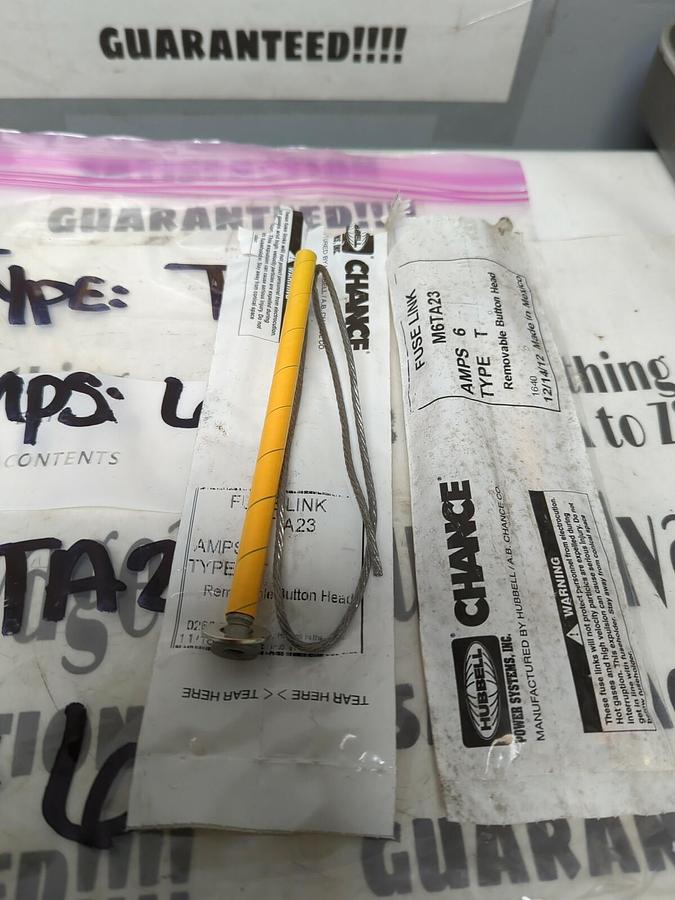 HUBBELL-CHANCE,M6TA23,TYPE-T FUSE LINK REMOVEABLE HEAD 23 IN LENGTH LOT OF 2 NOS