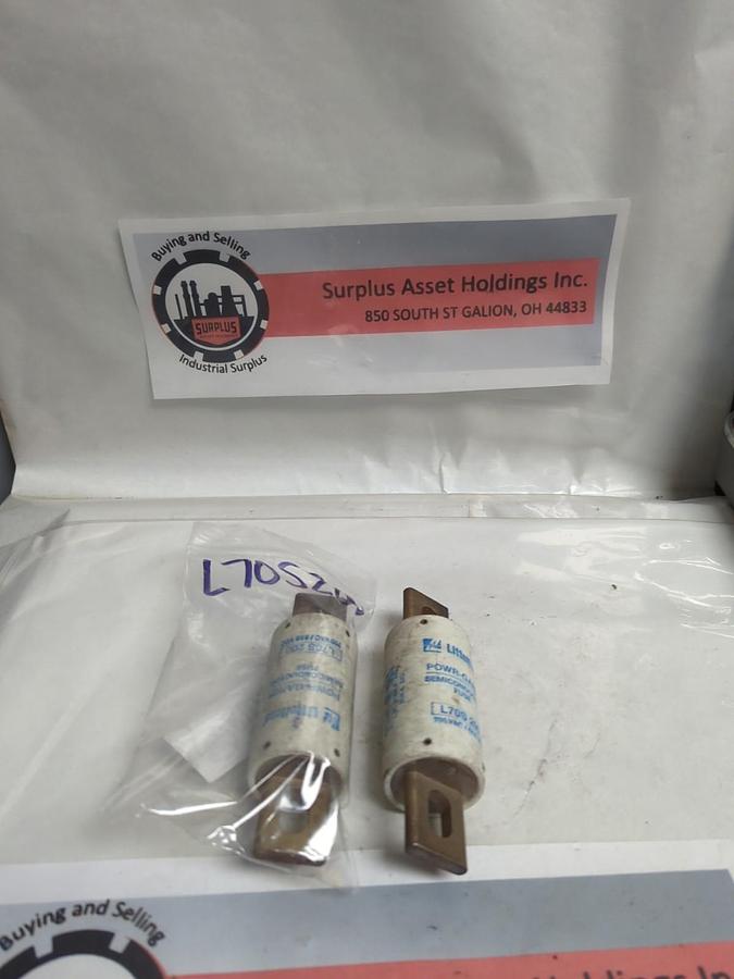 Used LITTELFUSE,L70S200,POWR-GARD FUSE 200 AMP LOT OF 2 PRE-OWNED