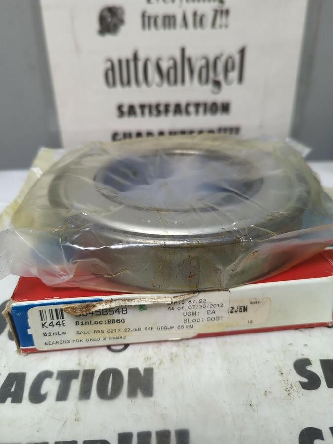 SKF,6217 2Z/JEM,DEEP GROOVE BALL BEARING DOUBLE SHIELDED NOS