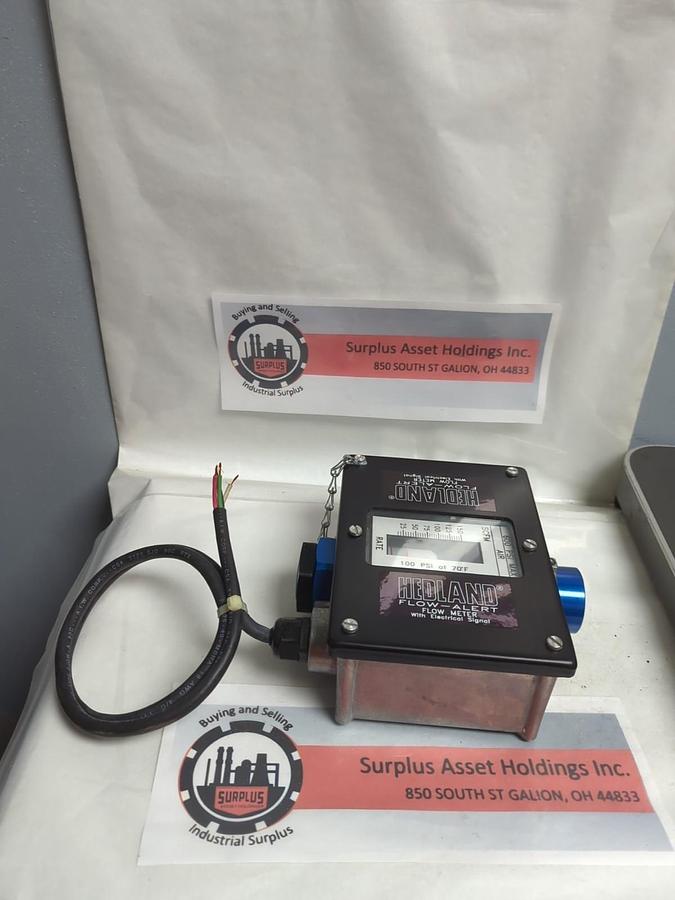 HEDLAND,600PSI,FLOW-ALERT FLOW METER W/ELECTRICAL SIGNAL NOS