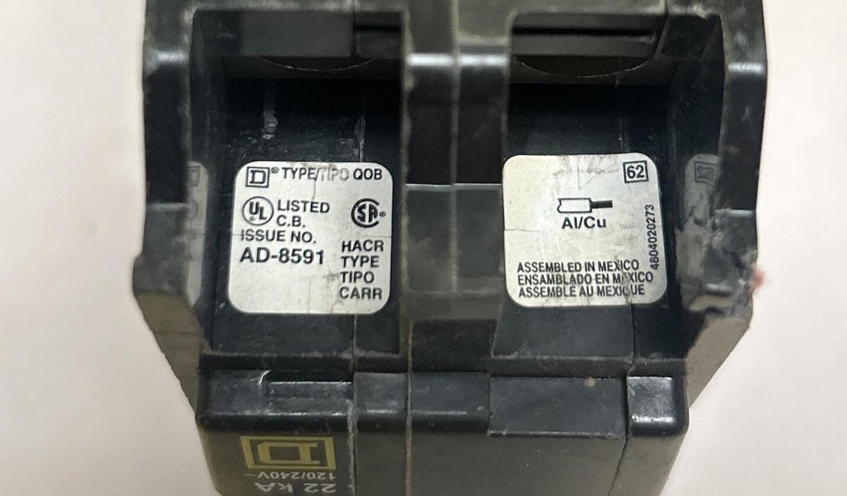 Used SQUARE D,QOB240,CIRCUIT BREAKER 40A 120/240V 2P LOT OF 6