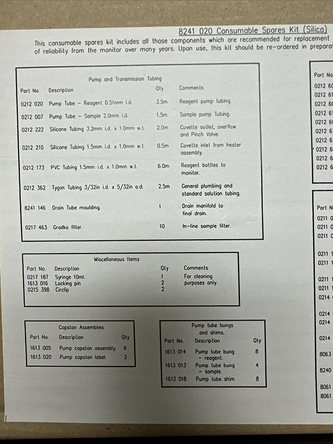 Waltron,W8241-020,Silica Consumables Kit