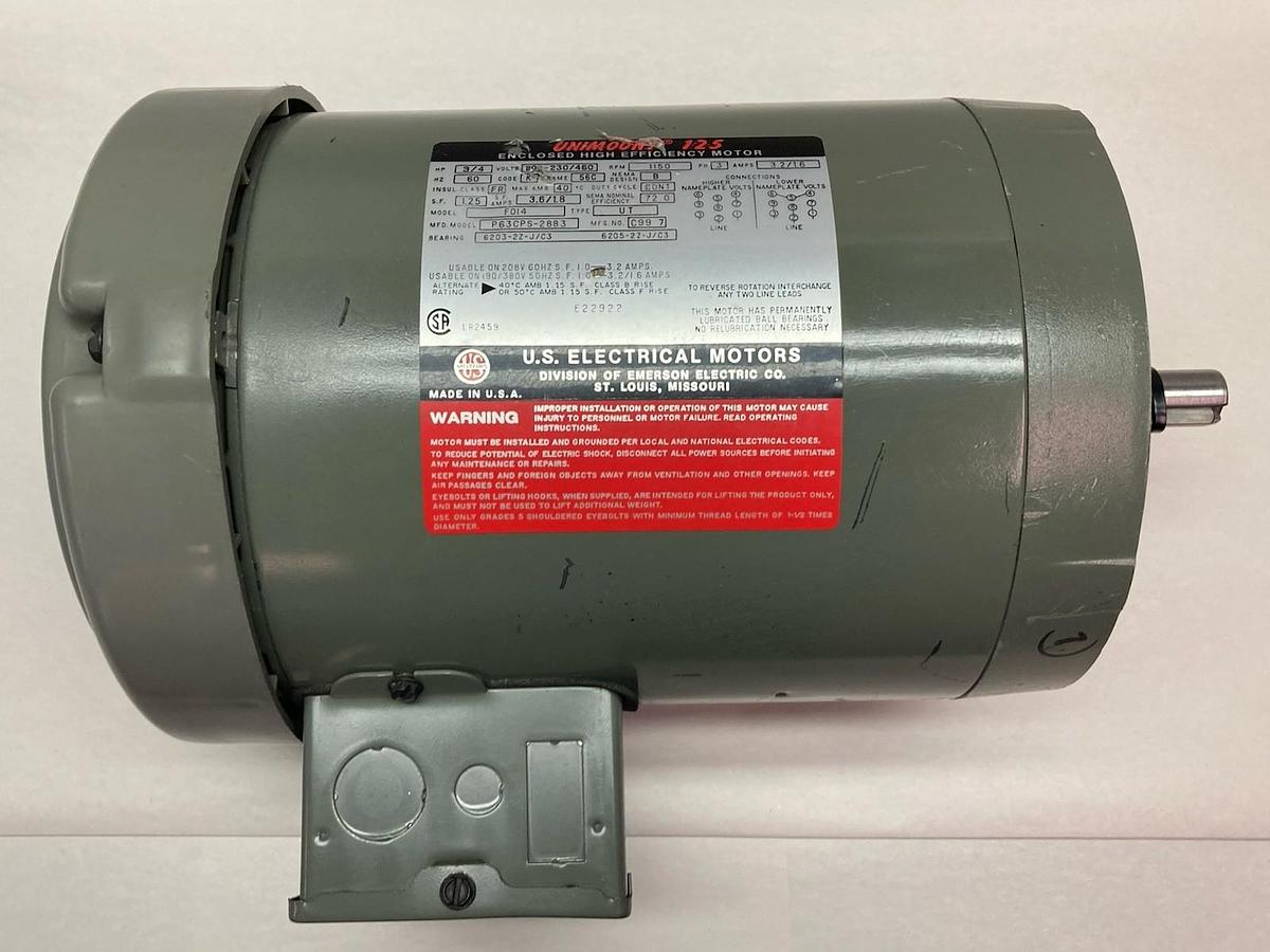 US,P63CPS-2883,UNIMOUNT 125 Motors 1150rpm 3/4Hp 3PH 56C