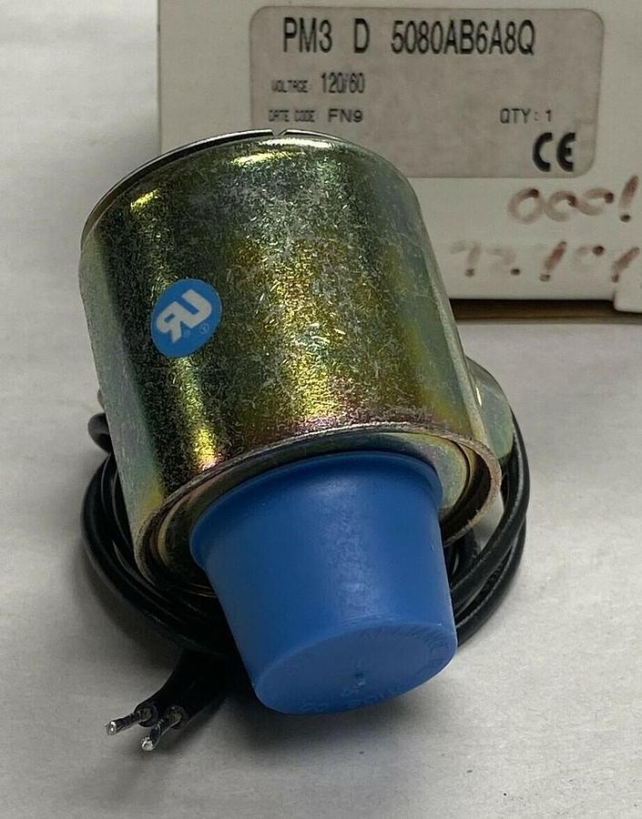 PARKER,PM3-D-5080AB6A8Q,SOLENOID VALVE 120VAC 60HZ 11WATT 80-125PSI NOS