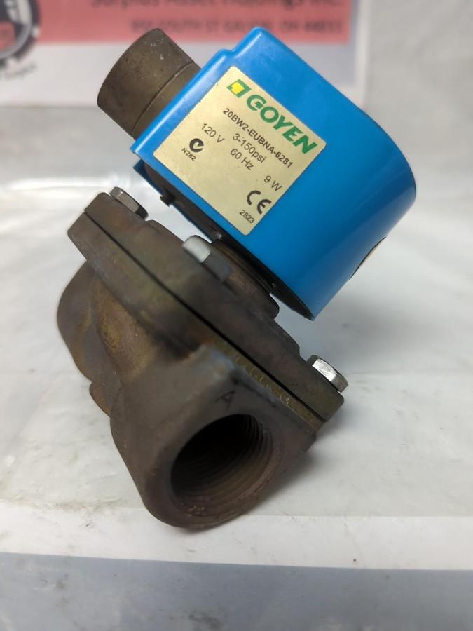 Used GOYEN,20BW2-EUBNA-6281,SOLENOID VALVE 3-150PSI 120V 60HZ 9W PRE-OWNED