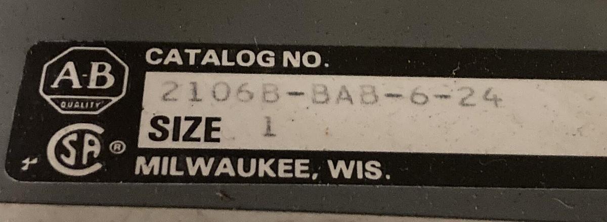 Used Allen-Bradley,2106B,Size 1 MCC 20 Inch Reversing Starter Feeder Bucket
