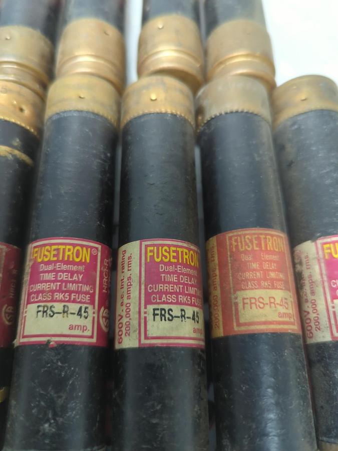Used COOPER BUSSMANN,FRS-R-45,FUSETRON 45 AMP FUSE LOT OF 11 PRE-OWNED