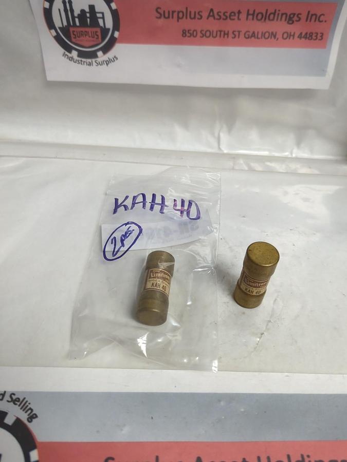 Used COOPER BUSSMANN,KAH40,LIMITRON 40 AMP FUSE LOT OF 2 PRE-OWNED