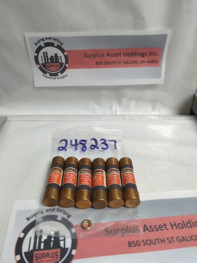 Used TRUE VALUE/MASTER ELECTRICIAN,248237,FAST ACTING 60 AMP FUSE LOT OF 6 PRE-OWNED