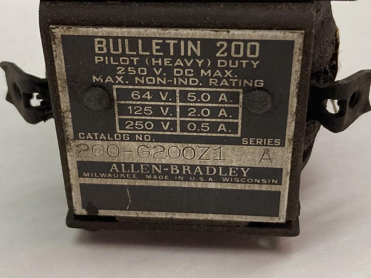 Used Allen Bradley,200G-G200Z1,DC Relay Series A Bulletin 200