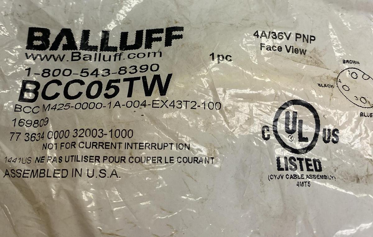 BALLUFF,BCC05TW,CONNECTION CABLE NEW