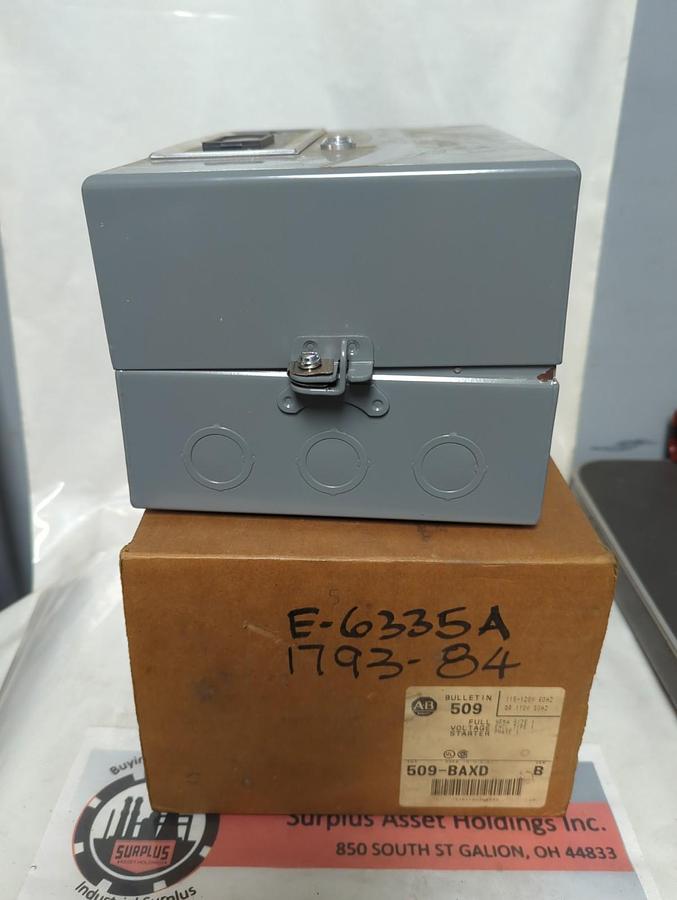 ALLEN BRADLEY,509-BAXD,FULL VOLTAGE STARTER NEMA 1 PH 1 SERIES B NOS