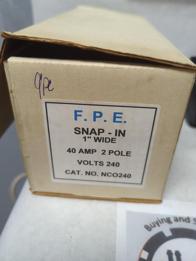 Used F.P.E.,NCO240,CIRCUIT BREAKER 40 AMP 2-POLE LOT OF 9 PRE-OWNED