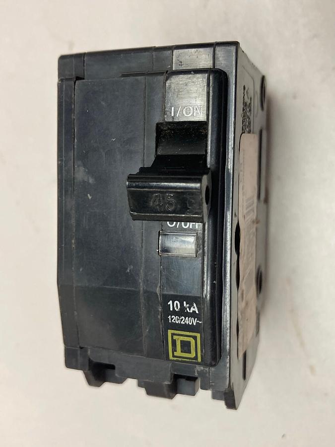 Used Square D,Q0245,2-Pole Circuit Breaker 45A