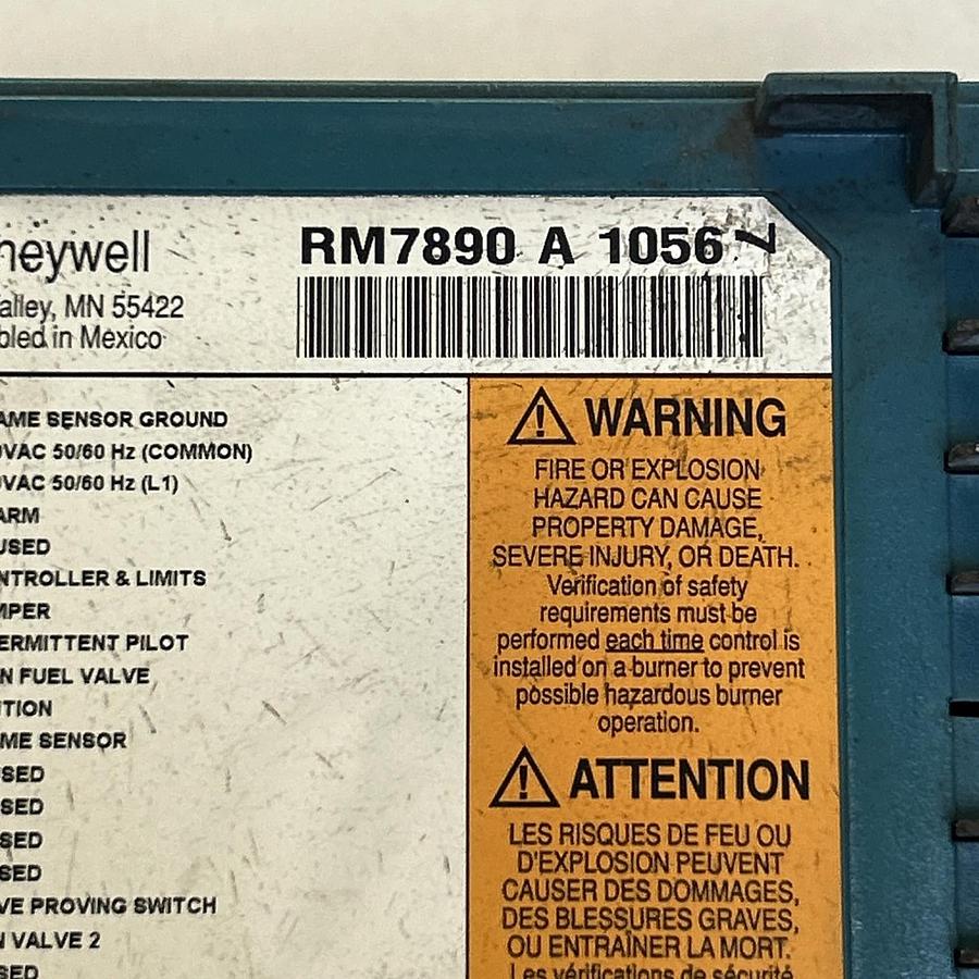 Used HONEYWELL,RM7890A1056,ULTRAVIOLET FLAME AMPLIFIER