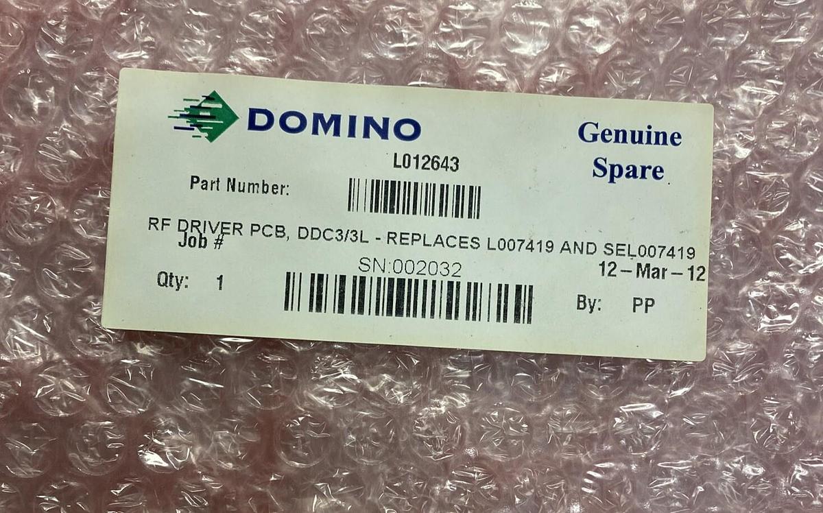 Used DOMINO,L012643,DRIVER PC BOARD NEW