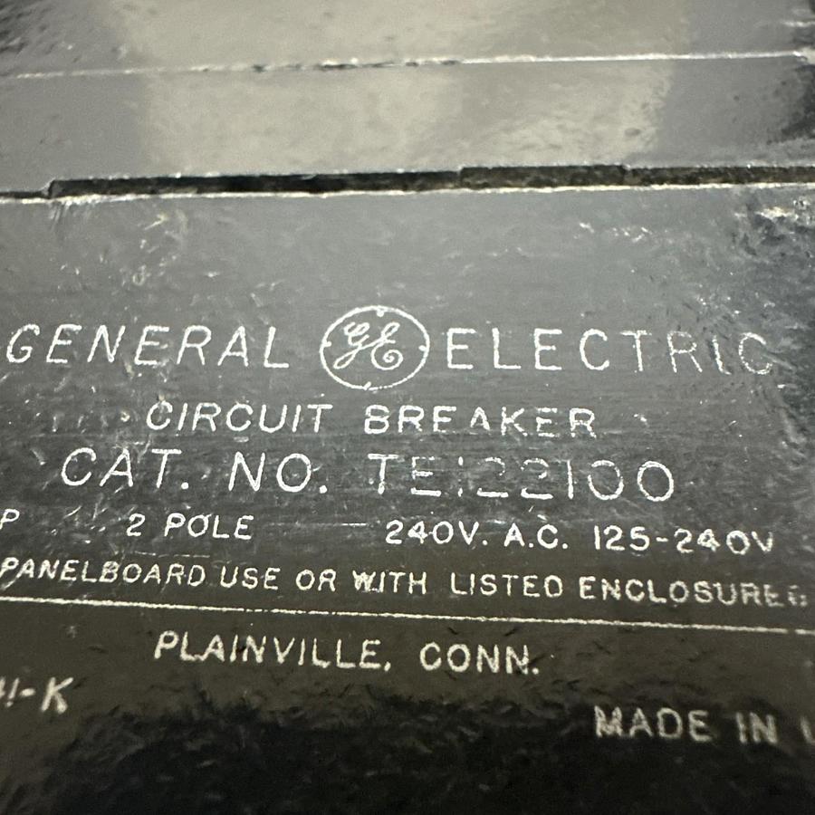 Used GE,TE122100,100 Amp 2 Pole 240VAC Circuit Breaker