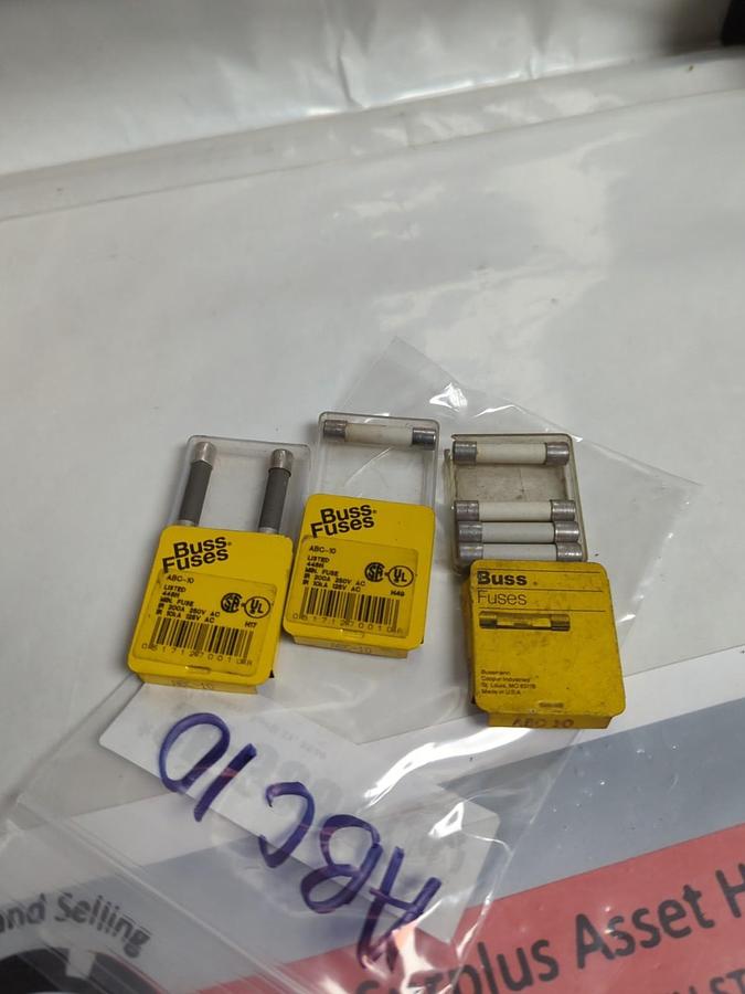 COOPER BUSSMANN,ABC-10,10 AMP FUSE LOT OF 7 NOS