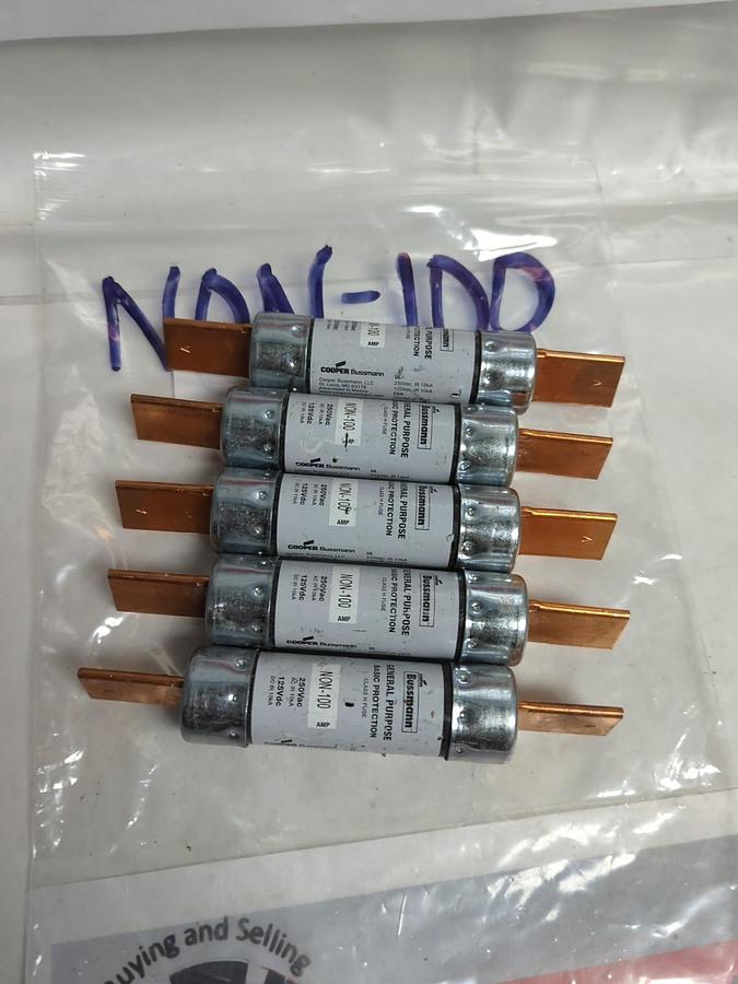 COOPER BUSSMANN,NON-100,GENERAL PURPOSE FUSE 100 AMP LOT OF 5 NOS
